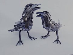 Krähenpaar aus Besteck